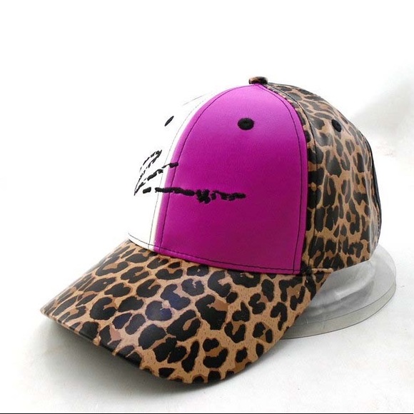 🧢 Leopard/Pink/Teal cap w/ satin lining🧢 - Picture 4 of 14